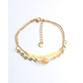 'Yana' Pulsera Amarillo - Acero inoxidable