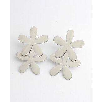 Pendientes 'Flores' PLATA - Acero inoxidable