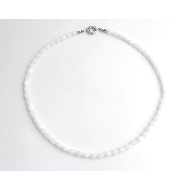 Collier "Bay" BLANC ARGENT - Acier inoxydable