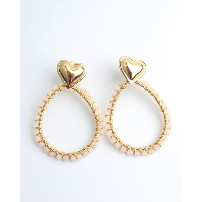 "Stelisa" earrings BEIGE GOLD - Stainless steel