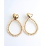 Pendientes "Stelisa" BEIGE ORO - Acero inoxidable