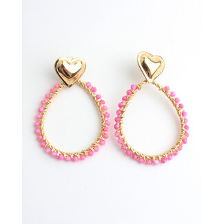 Boucles d'oreilles 'Stelisa' OR ROSE - Acier inoxydable