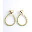 "Stelisa" earrings GREEN GOLD - Stainless steel