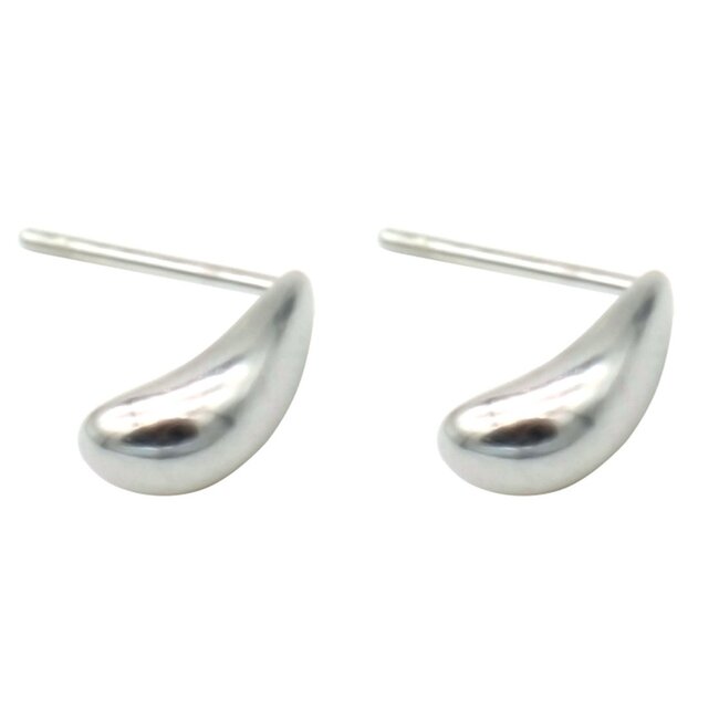 'Rayn' boucles d'oreilles ARGENT - Acier inoxydable