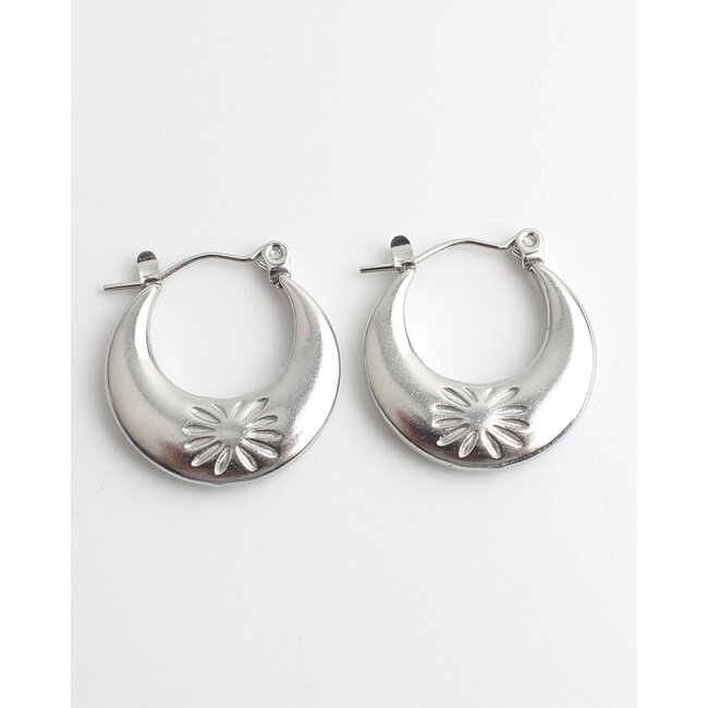 Boucles d'oreilles 'Zoe' ARGENT - Acier inoxydable