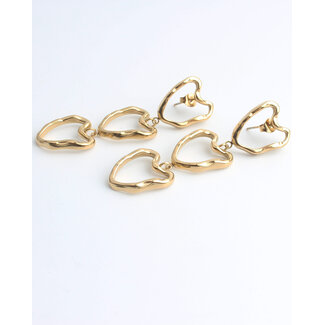 'Chique hearts' oorbellen GOUD - Stainless steel