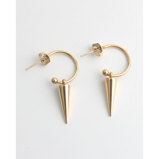 'Spikey' earrings GOLD - Stainless steel