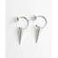 Boucles d'oreilles 'Spikey' ARGENT - Acier inoxydable