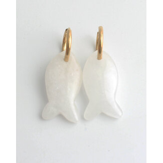 Pendientes 'Salvy' BLANCOS - Acero inoxidable