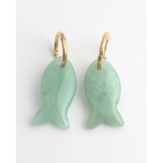 Boucles d'oreilles 'Salvy' VERT - Acier inoxydable