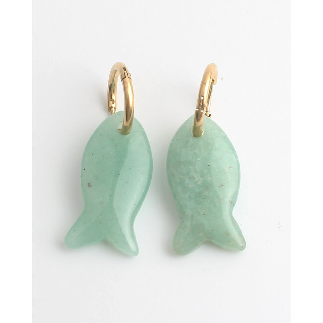 'Salvy' earrings GREEN - Stainless steel