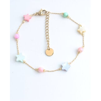 Bracelet 'Rainbow star' OR - Acier inoxydable