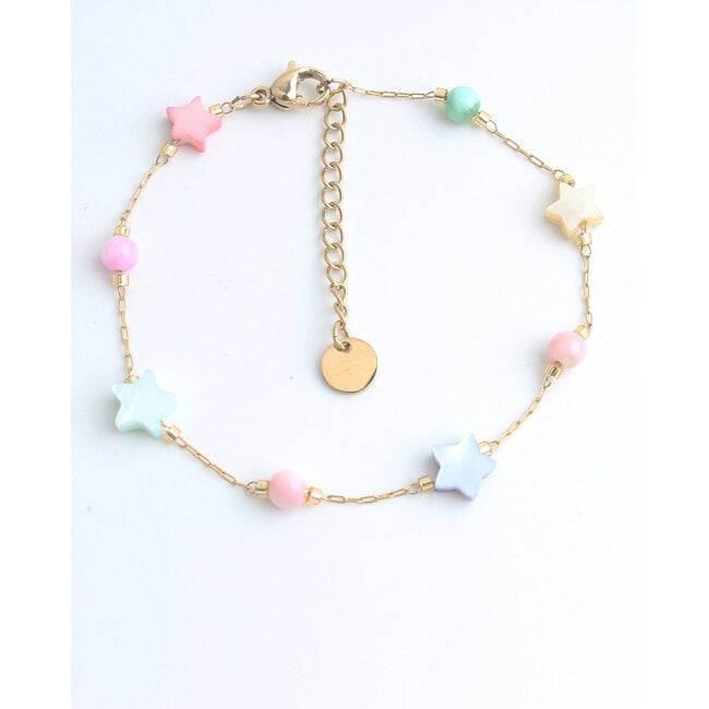 Pulsera 'Rainbow star' ORO - Acero inoxidable