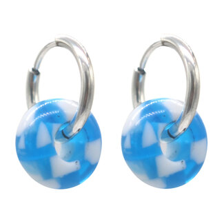 'Sarai' Pendientes PLATA AZUL - Acero inoxidable