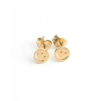 Boucles d'oreilles 'Smile' OR - Acier inoxydable