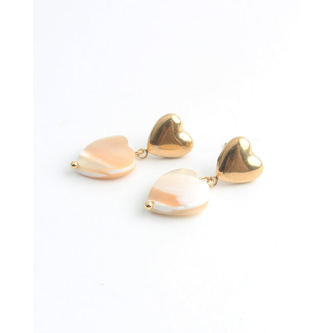 Pendientes 'Double love' ORO - Acero inoxidable