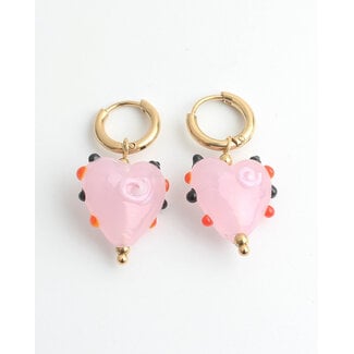 'Maia' Boucles d'oreilles ROSES - Acier inoxydable