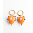 'Maia' Boucles d'oreilles ORANGE - Acier inoxydable