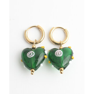 Pendientes 'Maia' VERDES - Acero inoxidable