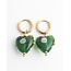 'Maia' earrings GREEN - Stainless steel