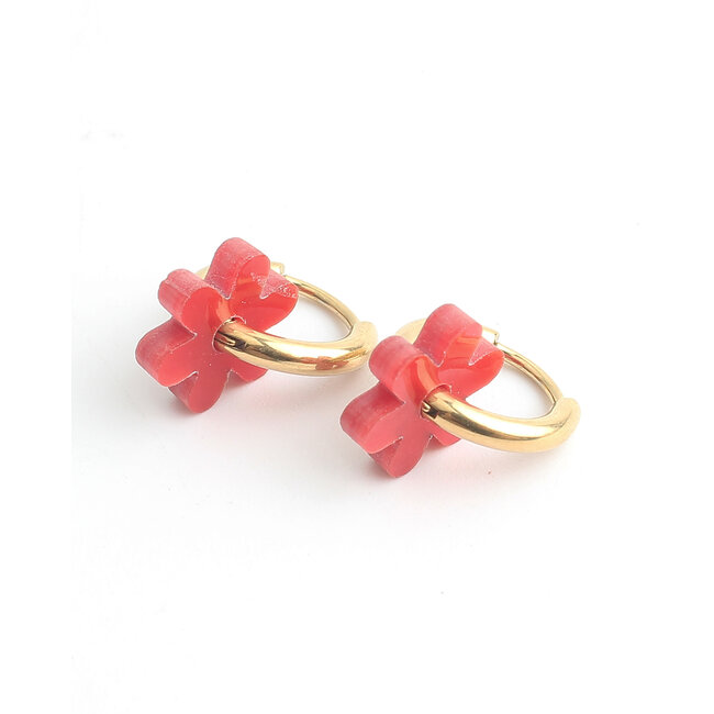 Boucles d'oreilles Reza ROUGES - Acier inoxydable