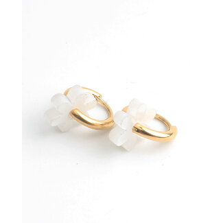 Pendientes 'Reza' ORO BLANCO - Acero inoxidable