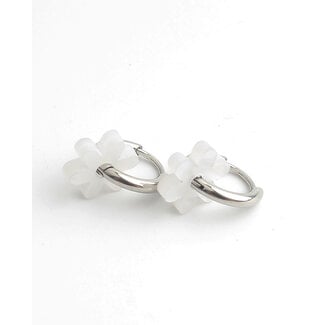 'Reza' earrings WHITE SILVER - Stainless steel