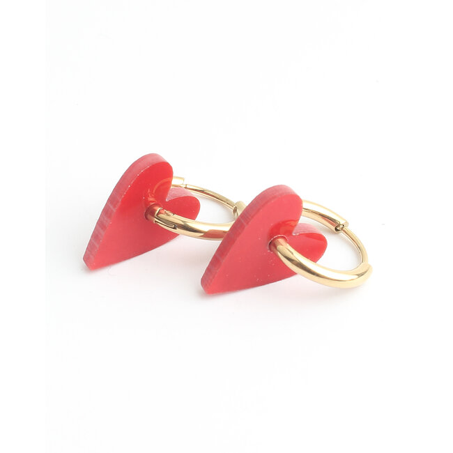 Pendientes 'Hanne' ROJOS - Acero inoxidable