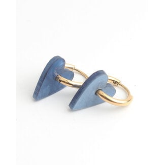 'Hanne' earrings BLUE - Stainless steel