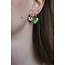 'Hanne' earrings GREEN - Stainless steel