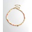 Bracelet de cheville 'Colorful star' orange & vert - Acier inoxydable