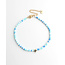 Bracelet de cheville 'Colorful star' bleu & turquoise - Acier inoxydable