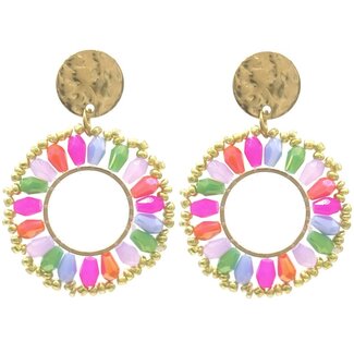 Boucles d'oreilles 'Violetta' multicolores - Acier inoxydable