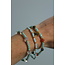 'Faya' Armband-Set (3 Stück) BLAU - Edelstahl