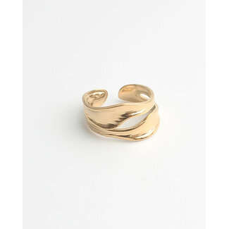 'Sya' ring GOUD -Stainless steel (verstelbaar)