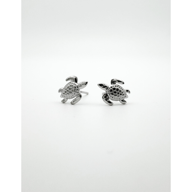 'Turtle' studs SILVER - Stainless steel