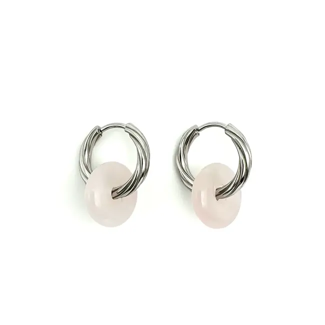 Boucles d'oreilles 'Marthe' ARGENT - Acier inoxydable