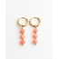 Coral Earrings Gold - Stainless steel