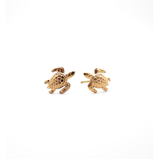 'Turtle' studs GOUD - Stainless steel