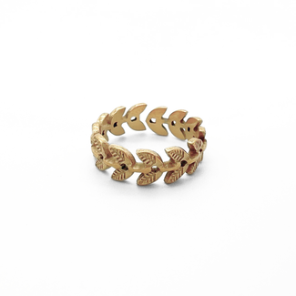 Round Leafs Ring Gold - Stainless Steel