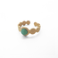 'Noé' ring green stone - stainless steel (verstelbaar)