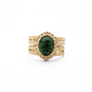 'Rana' ANELLO Oro Verde - Acciaio inossidabile (regolabile)