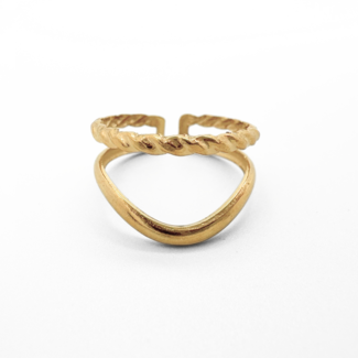 'SASCHA' RING GOLD - EDELSTAHL (VERSTELLBAR)