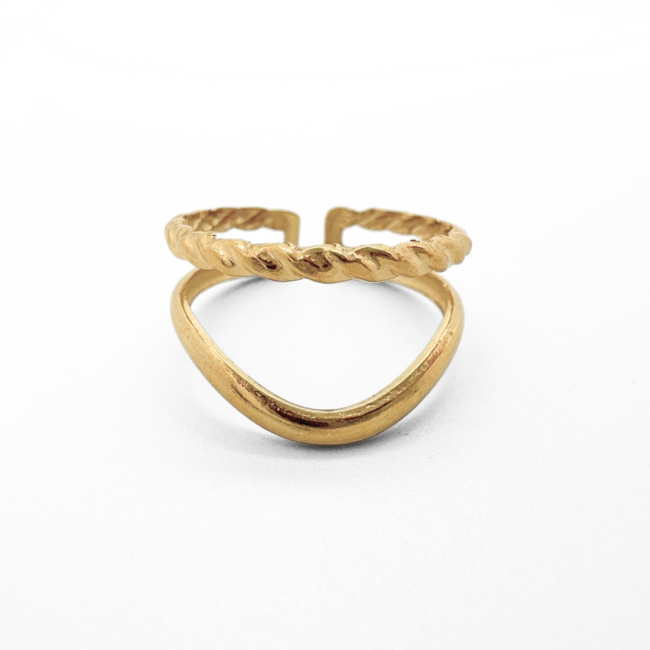 'SASCHA' RING GOLD - STAINLESS STEEL (VERSTELBAAR)