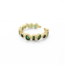 Mona 'anillo verde - chapado en oro (ajustable)