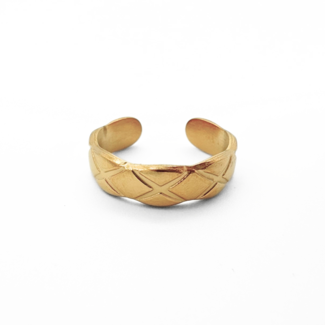 'Cerise' ring gold - stainless steel (verstelbaar)