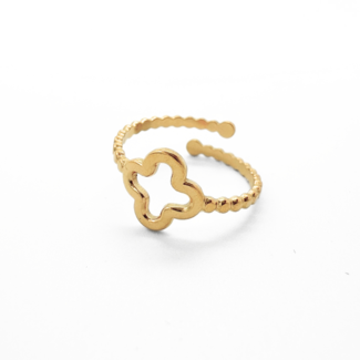 'MACEY' RING GOLD - STAINLESS STEEL (VERSTELBAAR)