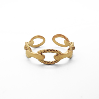 'Semmi' ring gold - stainless steel (adjustable)