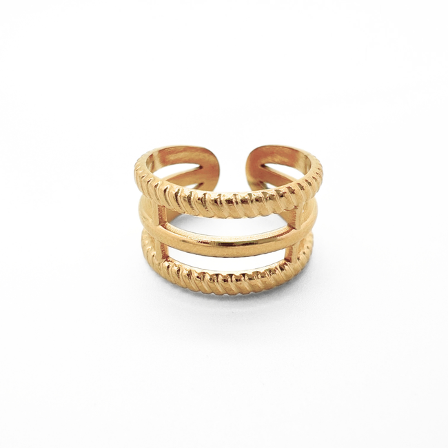 'Axelle' ring gold - stainless steel (verstelbaar)