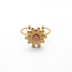 Gold Natural Stone Ring Daisy 'Rhodonite' - Stainless steel